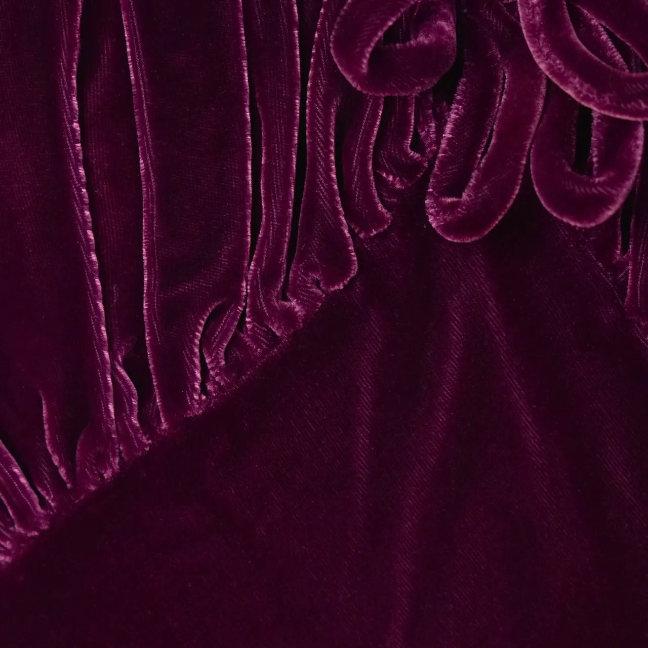 1930s Plum Silk Velvet Maxi Dress