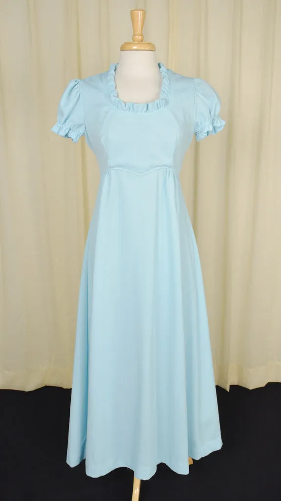 1960s Baby Blue Vintage Maxi Dress