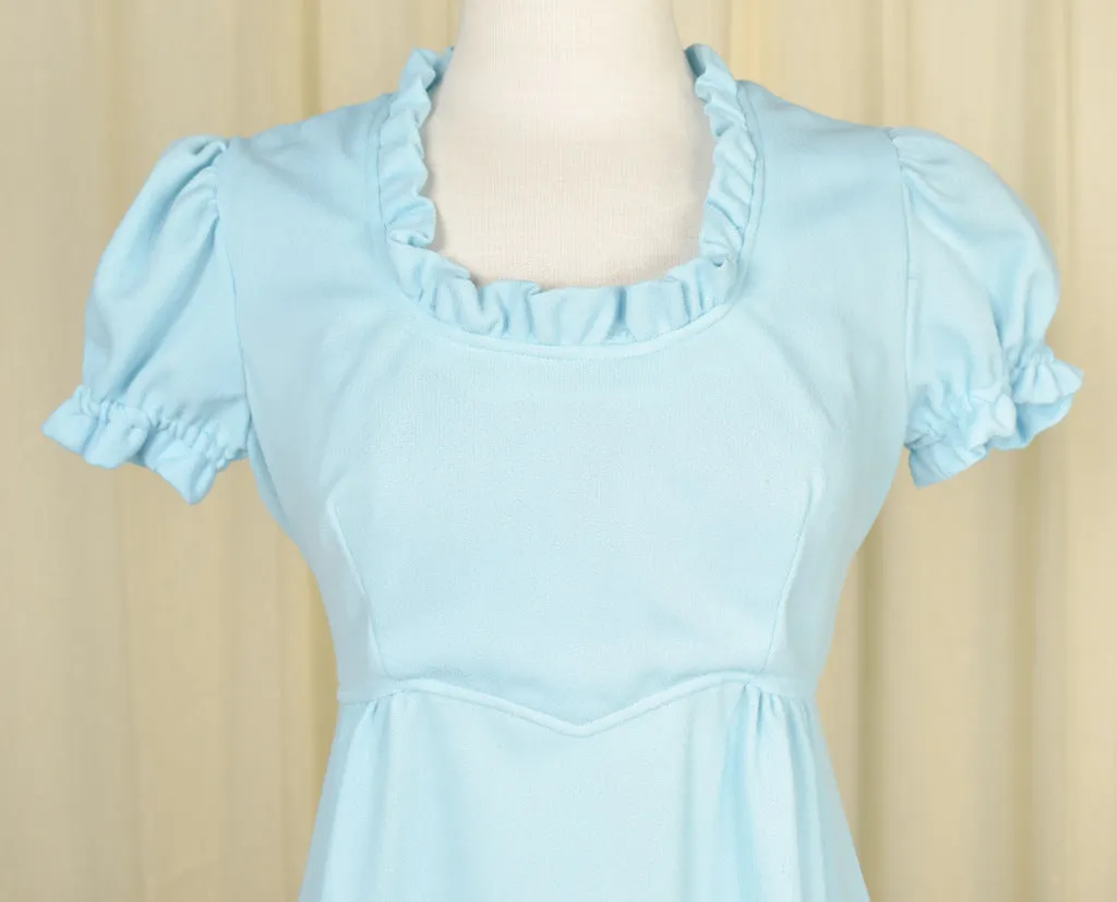 1960s Baby Blue Vintage Maxi Dress