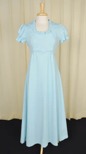 1960s Baby Blue Vintage Maxi Dress