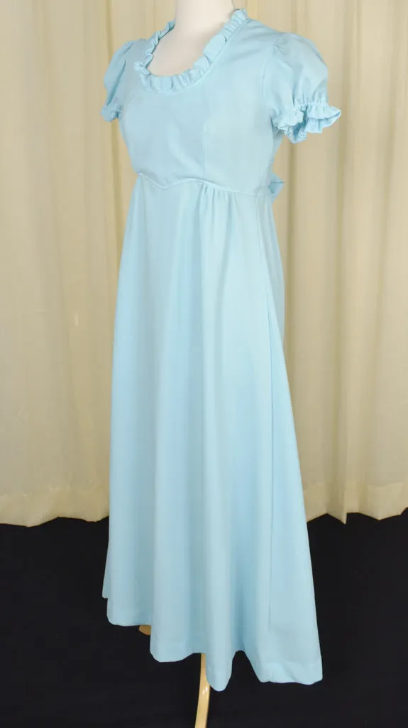 1960s Baby Blue Vintage Maxi Dress
