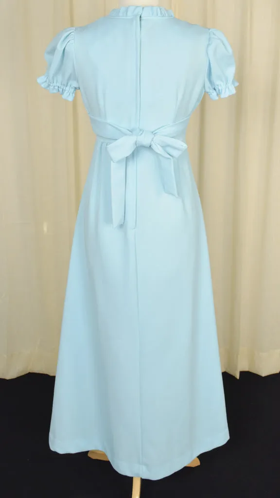 1960s Baby Blue Vintage Maxi Dress