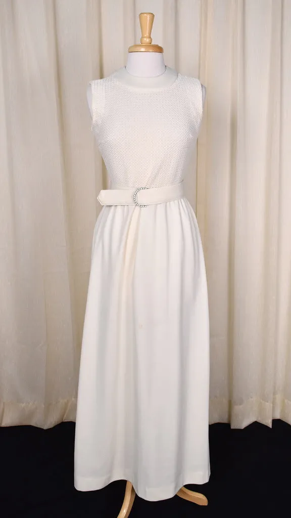 1960s Cream Maxi Dress