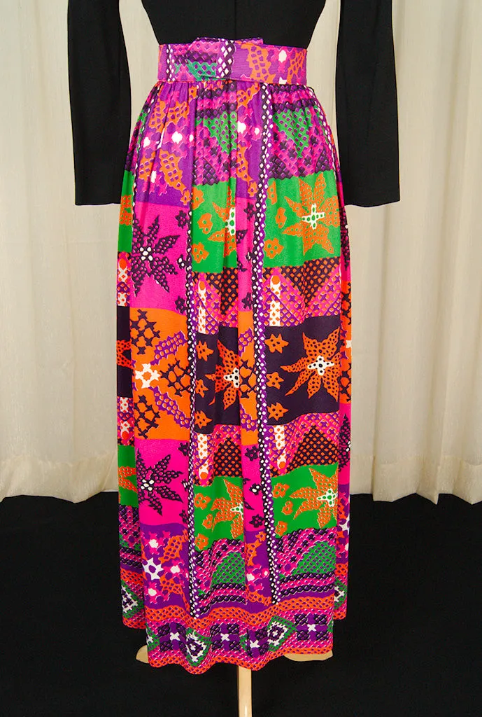 1960s Cross Stitch Maxi Dress
