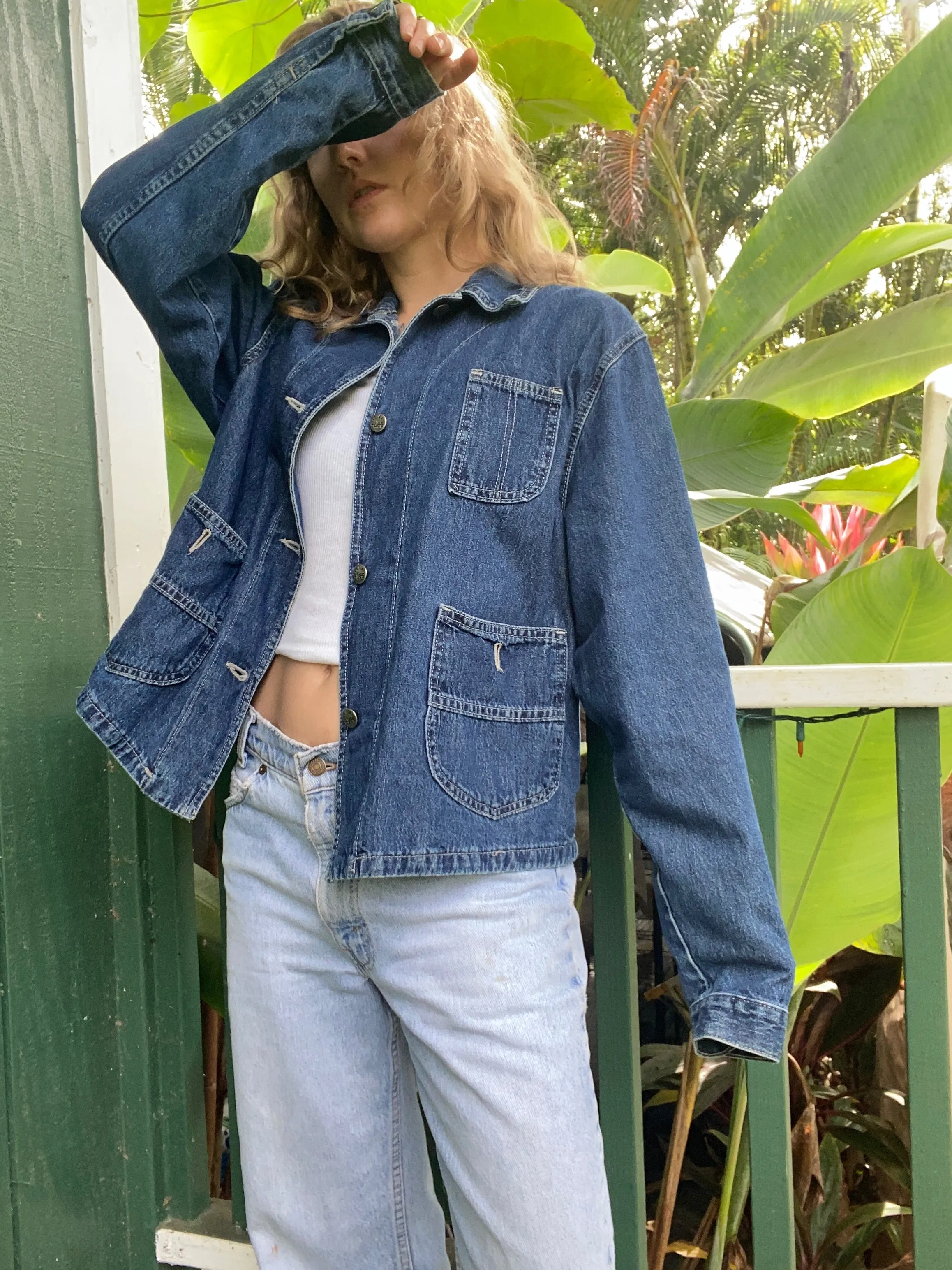 1980s does 1960s Lee Denim Jacket Chore Coat Medium