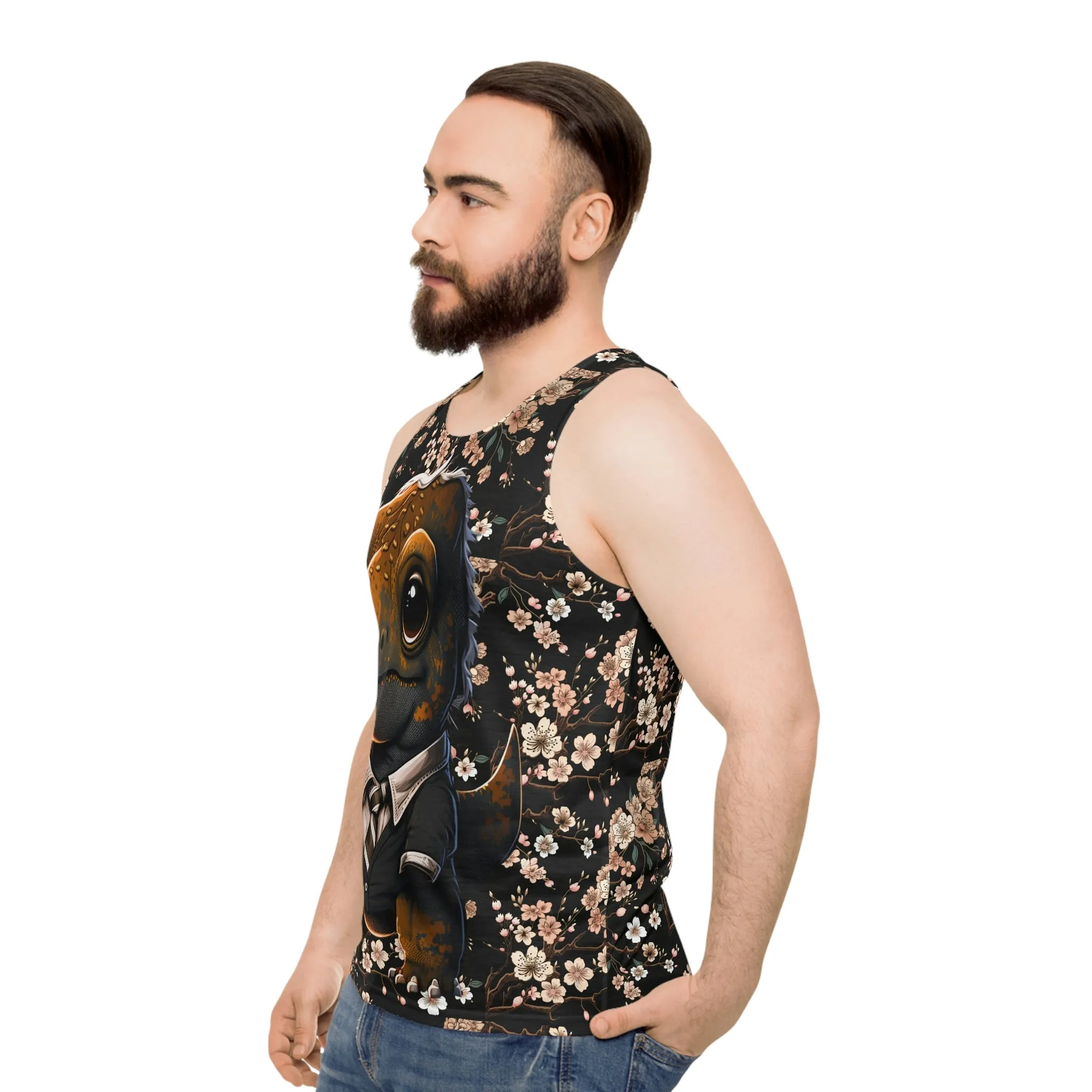 Business Dinosaur Cherry Blossom Tank Top #2