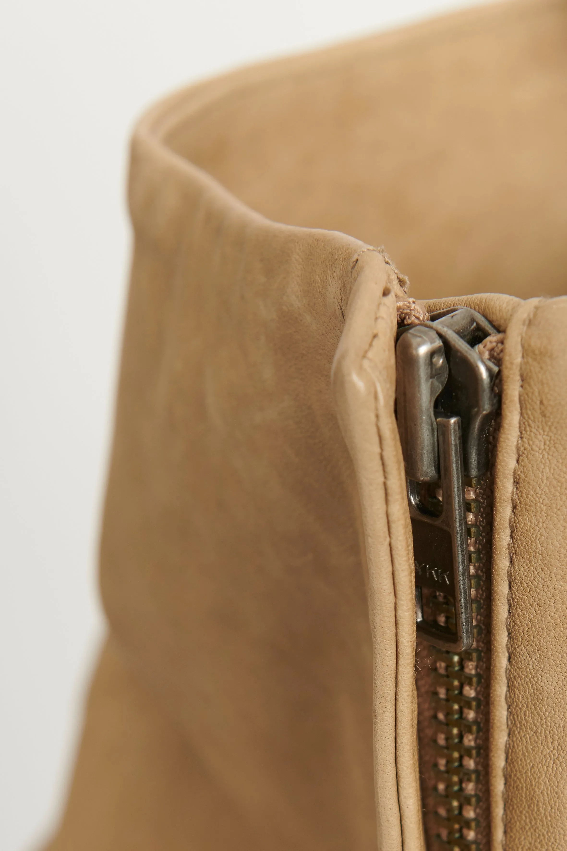 Camel Lambskin Preowned Cropped Jacket