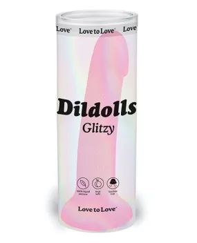 Dildolls Glitzy Curved Suction Cup (Glitter Pink)