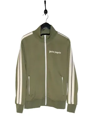 Palm Angels Khaki Green Logo Track Sweater