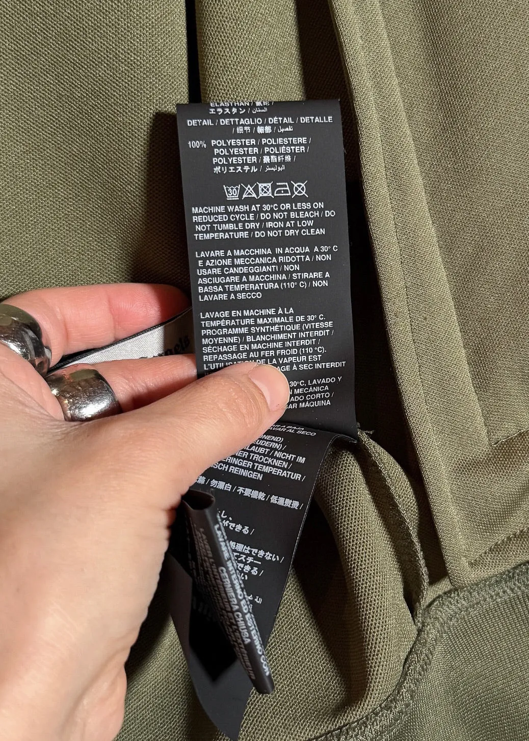 Palm Angels Khaki Green Logo Track Sweater