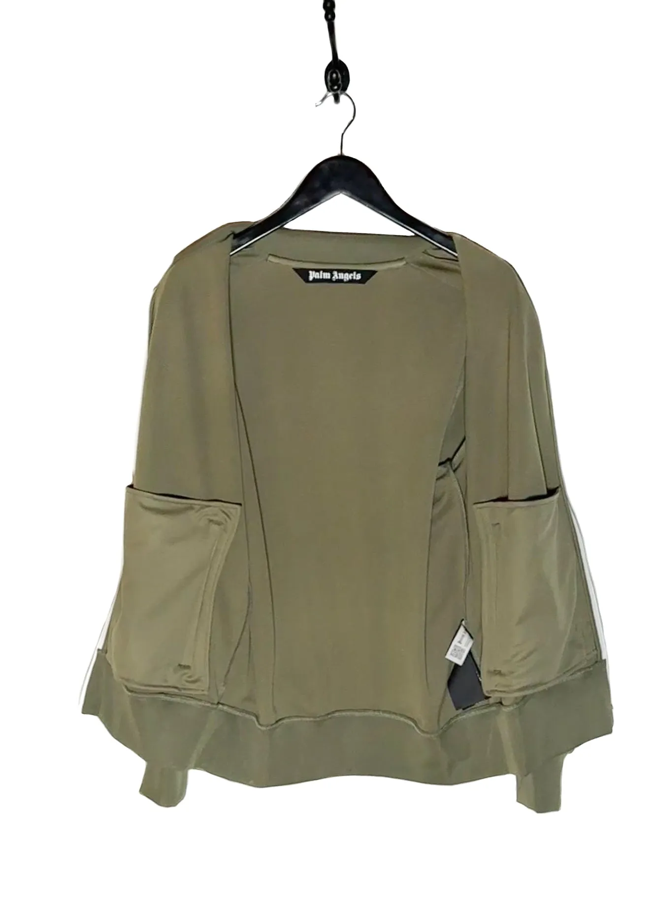 Palm Angels Khaki Green Logo Track Sweater
