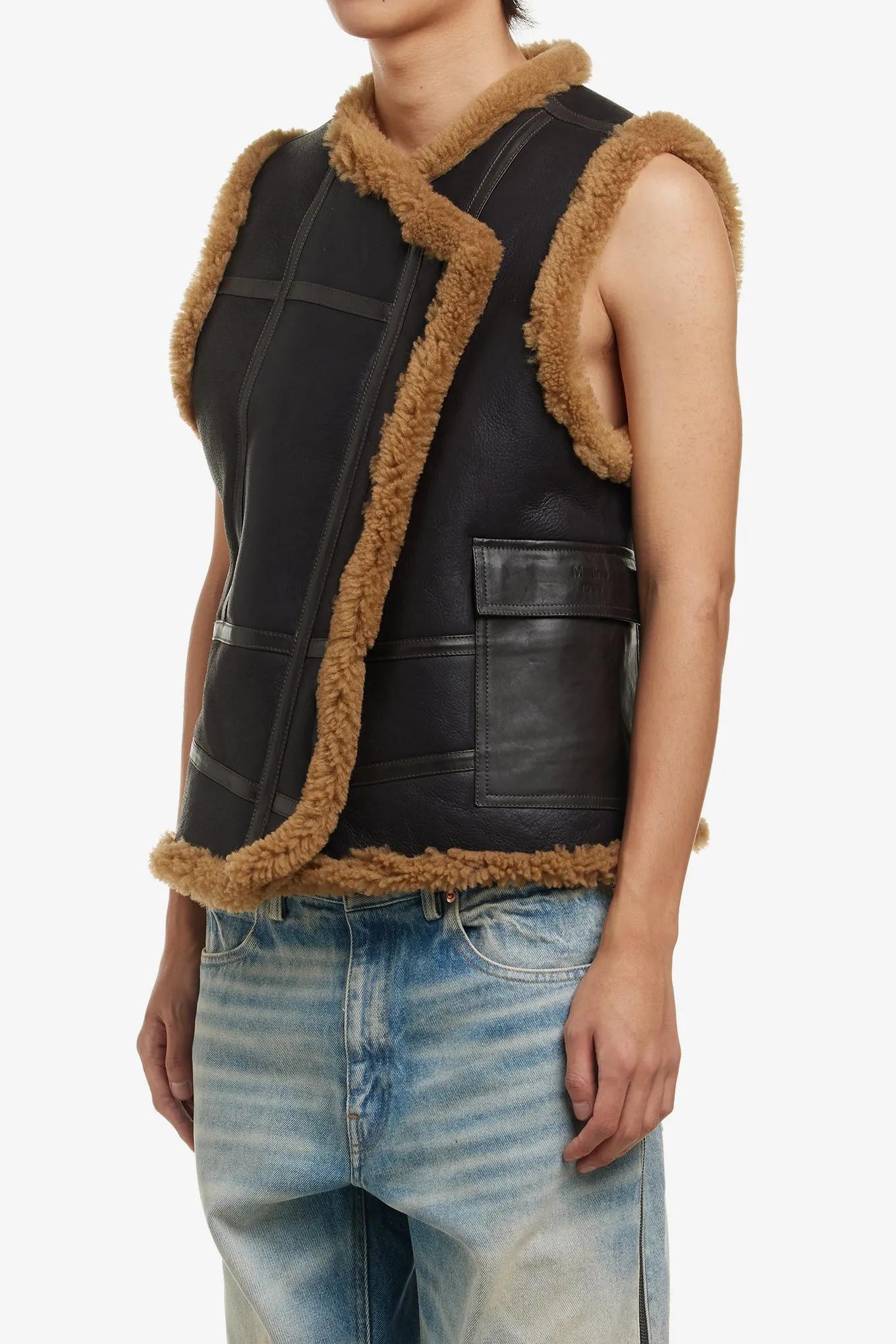 SHEARLING WRAP CARGO TOP