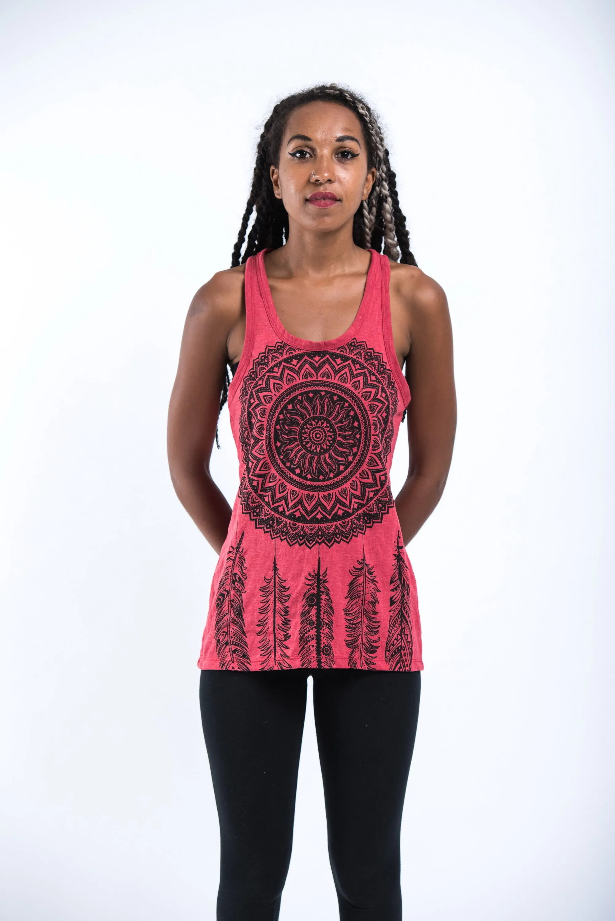 Womens Dreamcatcher Tank Top in Red